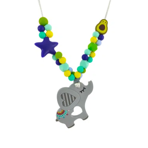 Collar de lactancia entrelazado elefante + aguacate mini
